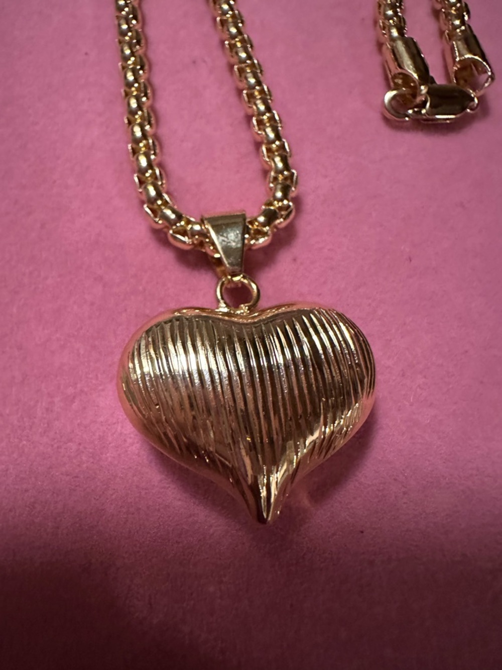 Gold Filled Gold Heart Pendant and Necklace - Women Jewelry